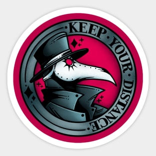 Keep Your Distance – Plague Doctor (Red) Sticker